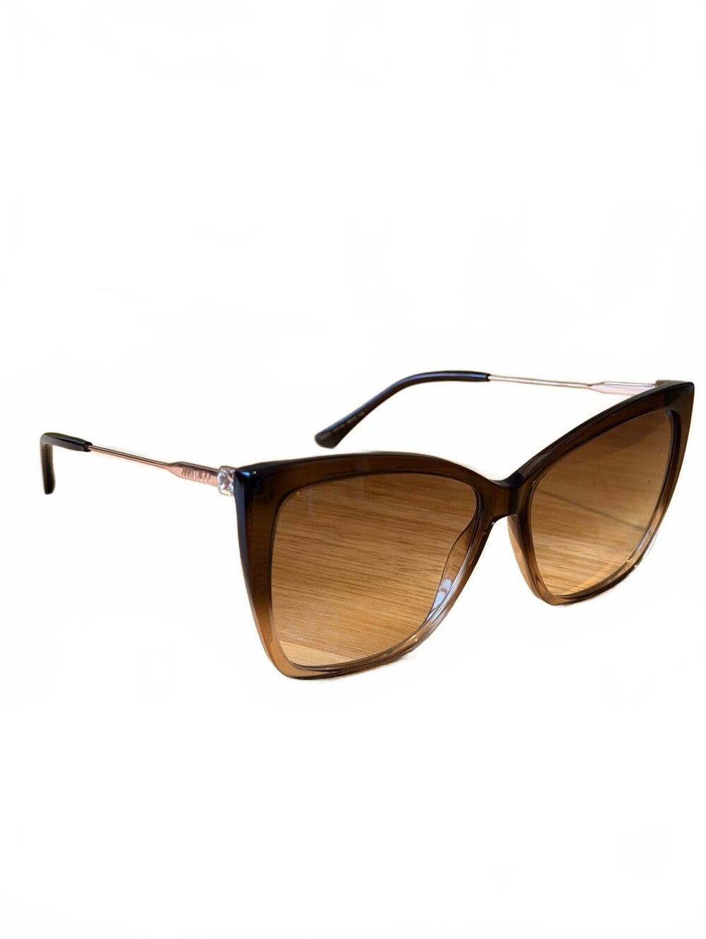 Jimmy Choo Brown Gradient Cat Eye Sunglasses with Crystal Detail